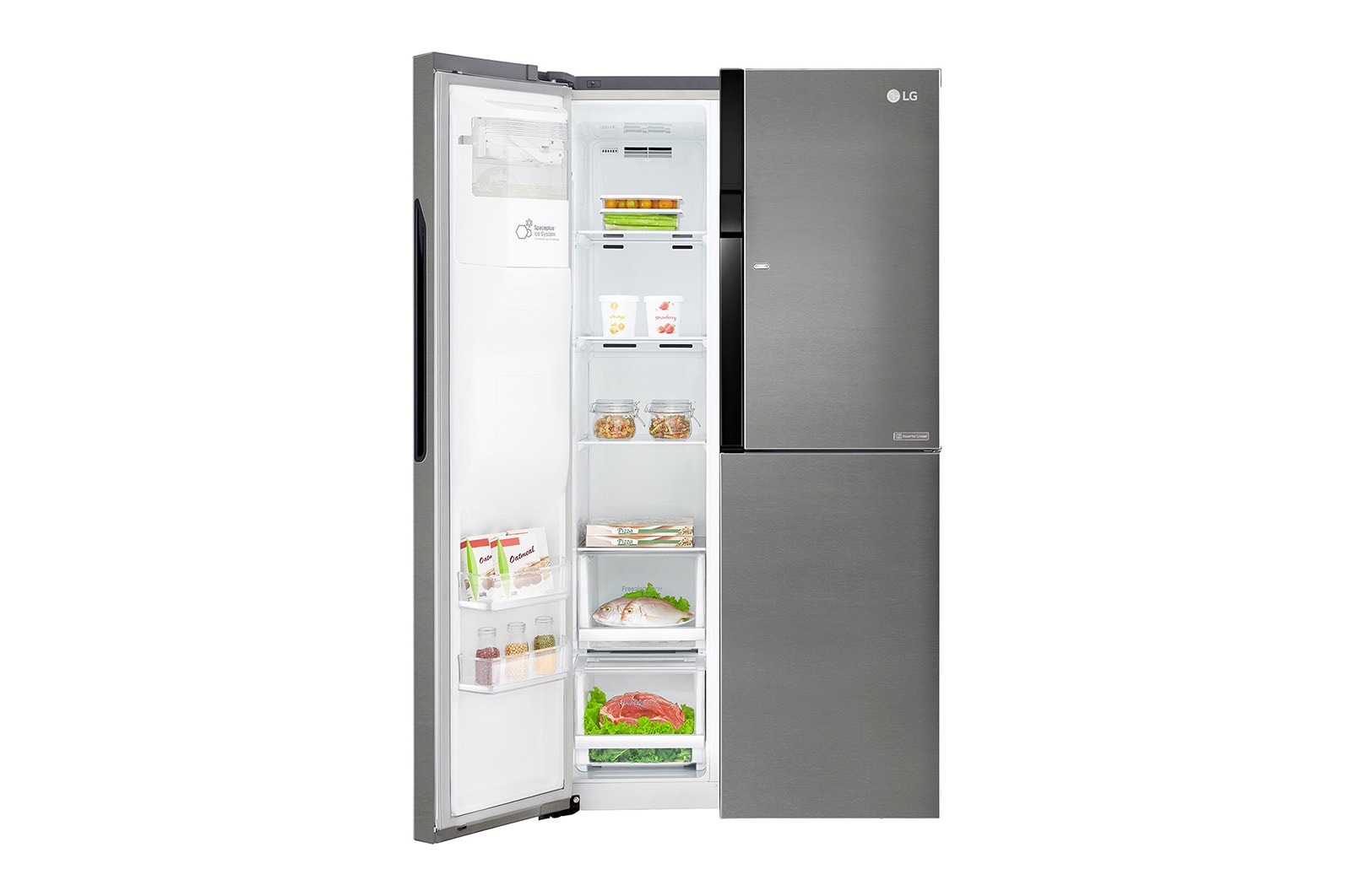 LG Réfrigérateur Américain | 606L | Compresseur linéaire | Total No Frost | Smart Diagnosis | Moist Balance Crisper | Door in Door ® | F, LG GSJ360DIDV